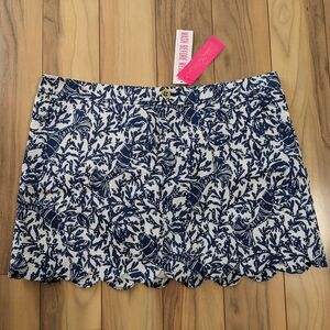 NWT! Lilly Pulitzer Colette Skort Oyster Bay Blue Krillin It Size 16